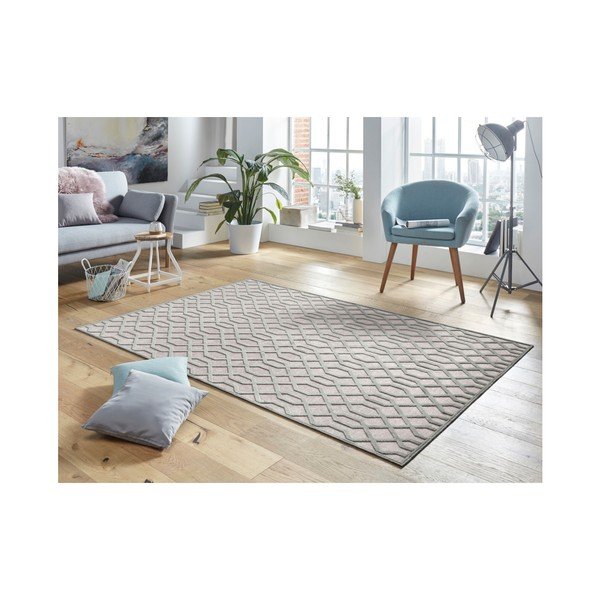 Tappeto grigio in viscosa, 80 x 125 cm Caine - Mint Rugs-image-1