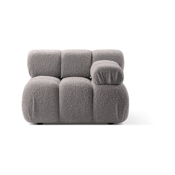 Modulo divano grigio chiaro in tessuto bouclé (angolo destro) Bellis - Micadoni Home