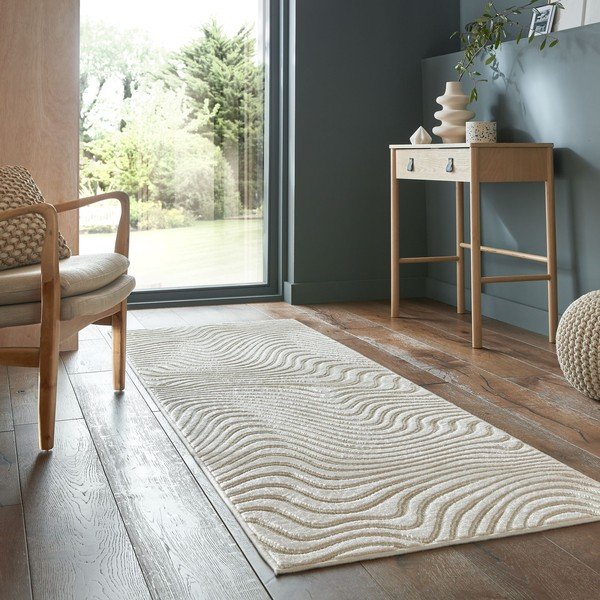 Tappeto beige in lana 80x230 cm Channel - Flair Rugs-image-2