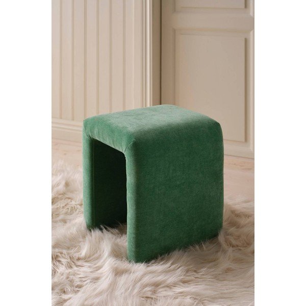 Poggiapiedi verde con rivestimento in ciniglia Pigally – Ellos Home-image-1