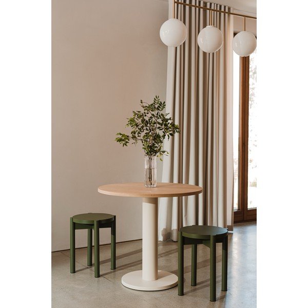 Tavolo da pranzo rotondo con piano effetto rovere ø 80 cm Sool – noo.ma-image-2