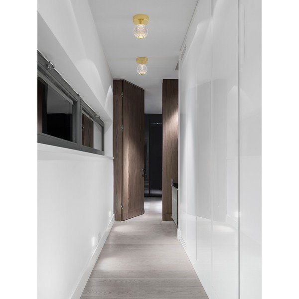 Plafoniera LED dorata in alluminio con paralume in vetro acrilico Brillante – Nova Luce-image-1