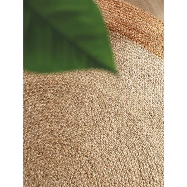 Tappeto rotondo avorio in iuta reversibile e tessuto a mano ø 200 cm Jutta Ivory – Hanse Home-image-3