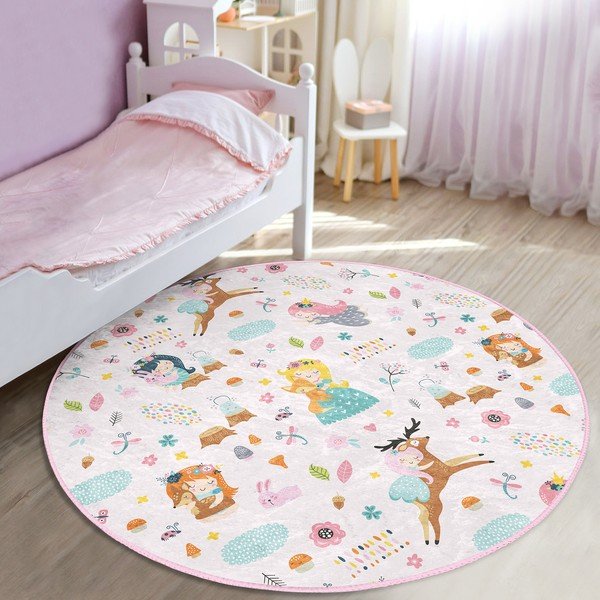 Tappeto per bambini rosa chiaro ø 100 cm Comfort - Mila Home-image-1