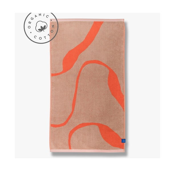 Asciugamano in cotone biologico arancione/marrone chiaro 70x133 cm Nova Arte - Mette Ditmer Denmark