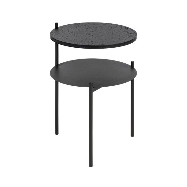 Comodino nero con piano effetto rovere Tu – noo.ma