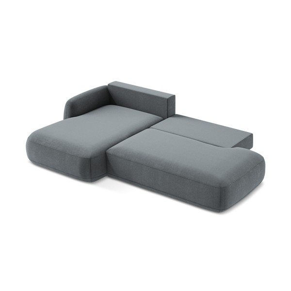 Divano angolare blu polveroso allungabile (con penisola a sinistra/con chaise lounge) Hale – Makamii-image-4