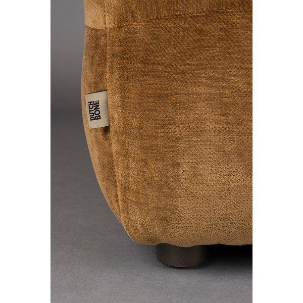 Poggiapiedi componibile marrone con rivestimento in velluto Hackman – Dutchbone-image-4