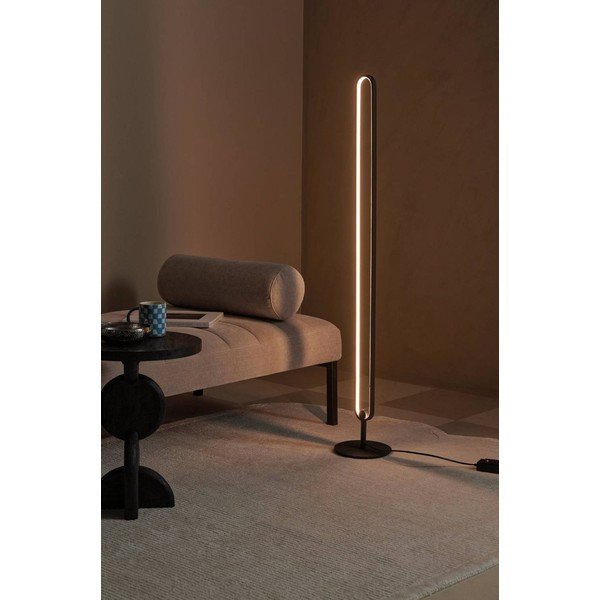 Lampada da terra LED nera opaca in metallo con intensità regolabile (altezza totale 130 cm) Loop – Ellos Home-image-1