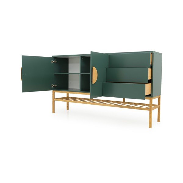 Credenza verde con gambe in legno di quercia Scoop - Tenzo-image-3