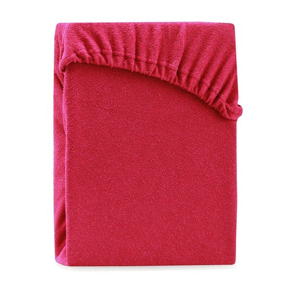 Lenzuolo elastico rosso bordeaux ad alto contenuto di cotone , 140/160 x 200 cm Ruby - AmeliaHome-image-2