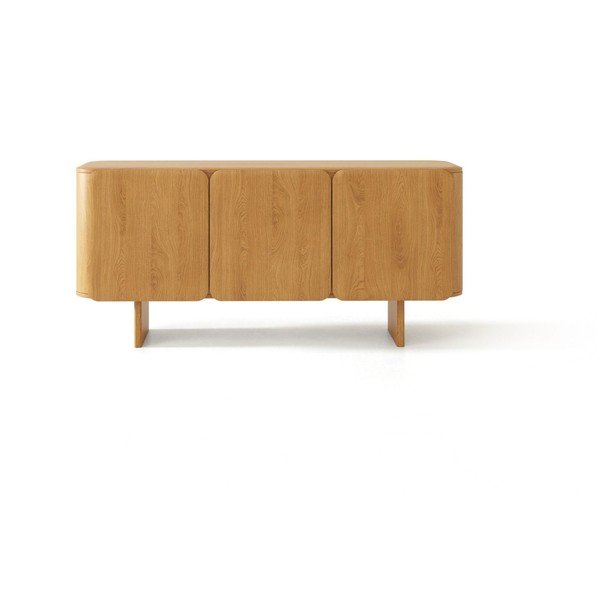 Credenza di colore naturale in rovere massiccio 160x76x45 cm Charlotte – Micadoni -image-2