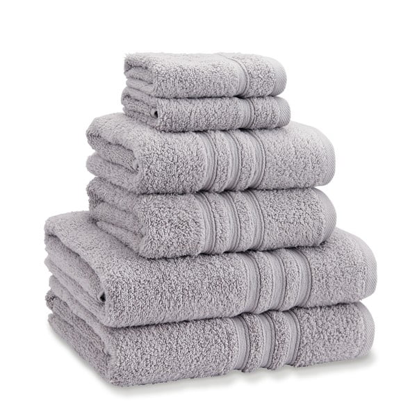 Set di asciugamani per viso e corpo tipo terry grigio chiaro in cotone 6 pz Zero Twist – Catherine Lansfield