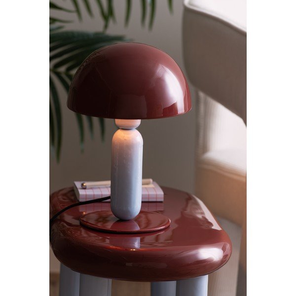 Lampada da tavolo burgundy/azzurra in metallo (altezza totale 30 cm) Firenze round – Leitmotiv-image-1
