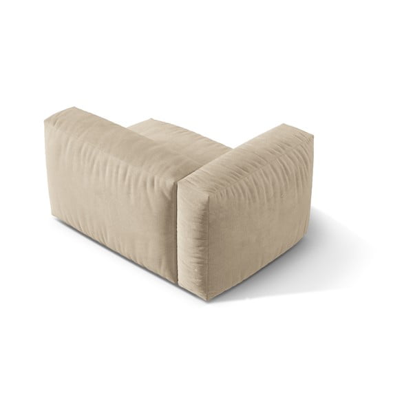 Parte divano componibile beige (con penisola a sinistra) con rivestimento in velluto Martina – Micadoni -image-2