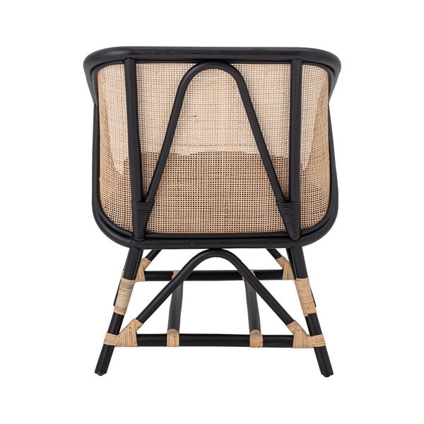 Poltrona nera e beige con intreccio Loue - Bloomingville-image-4