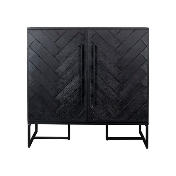 Portabottiglie nero in legno esotico per 24 bottiglie, 100x100 cm Class - Dutchbone