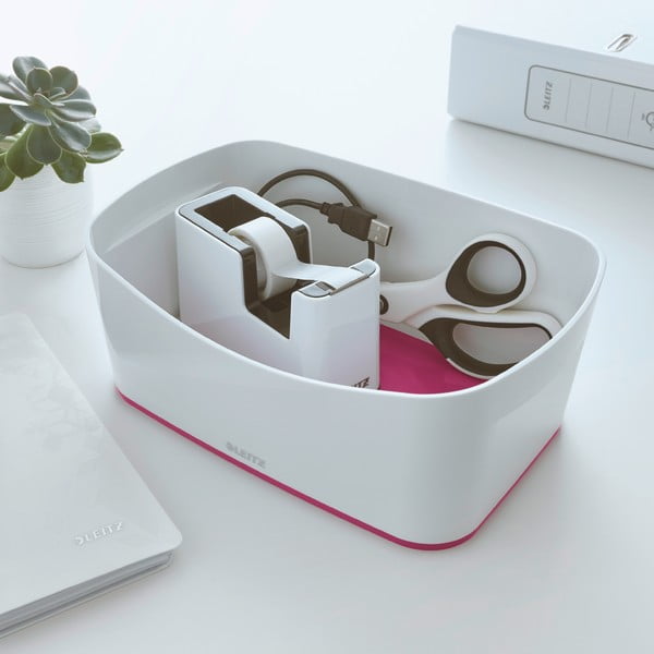 Scatola di plastica bianca e rosa MyBox - Leitz-image-1