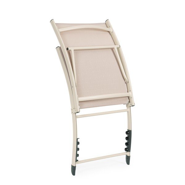 Sdraio da giardino beige in metallo regolabile/pieghevole Taylor – Bizzotto-image-4
