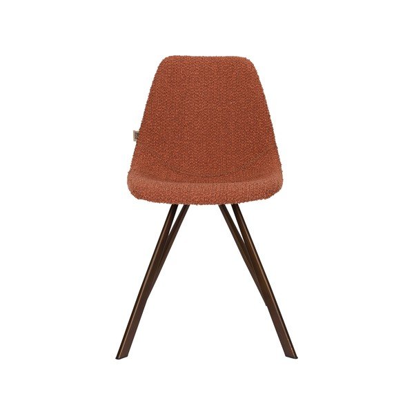 Sedia da pranzo arancione imbottita Franky – Dutchbone-image-2