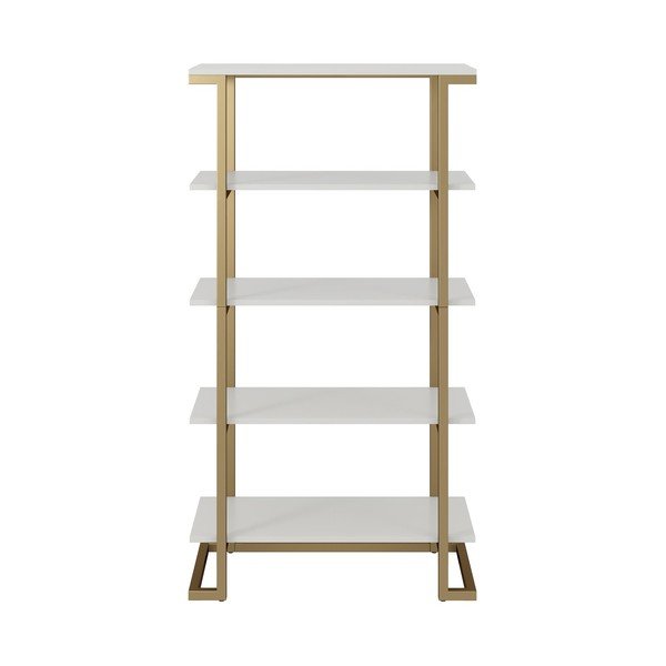 Scaffale in bianco-oro Ella, 76 x 141 cm Camila - CosmoLiving by Cosmopolitan