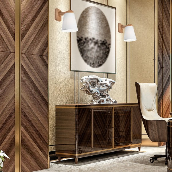 Lampada da parete bianca/marrone ø 16 cm Andreas – LAMKUR-image-3