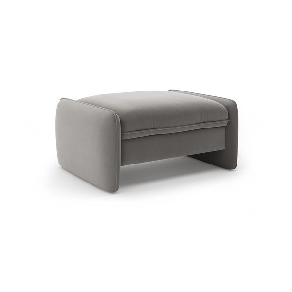 Poggiapiedi grigio scuro con rivestimento in velluto Georgia – Micadoni 