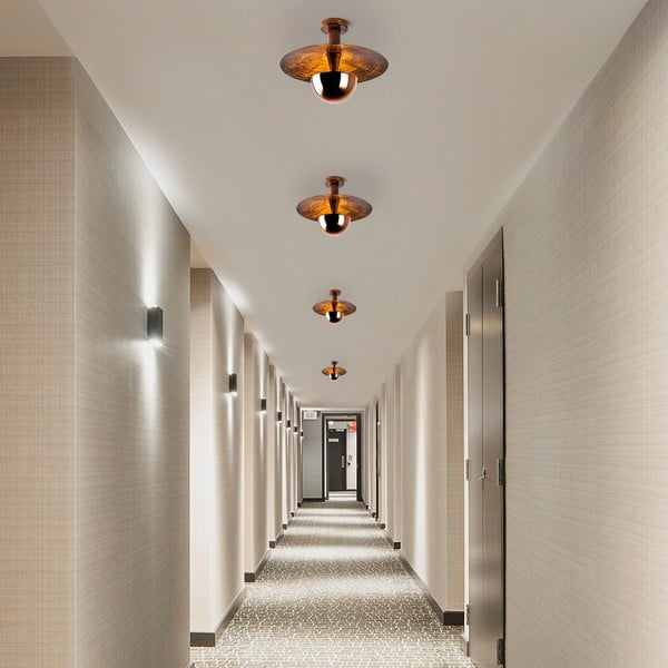 Plafoniera color rame con paralume in metallo ø 38 cm Kurt – Opviq lights-image-3