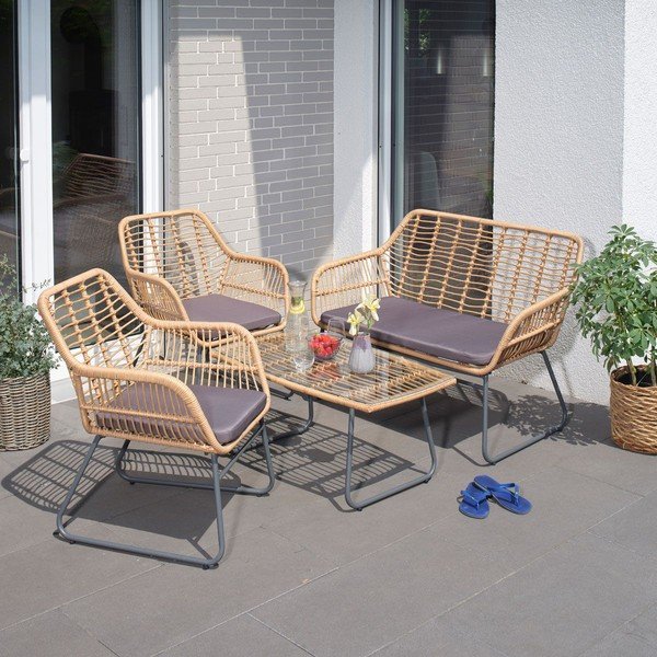 Set da giardino in colore naturale per 4 persone Kilsund - Bonami Selection-image-1