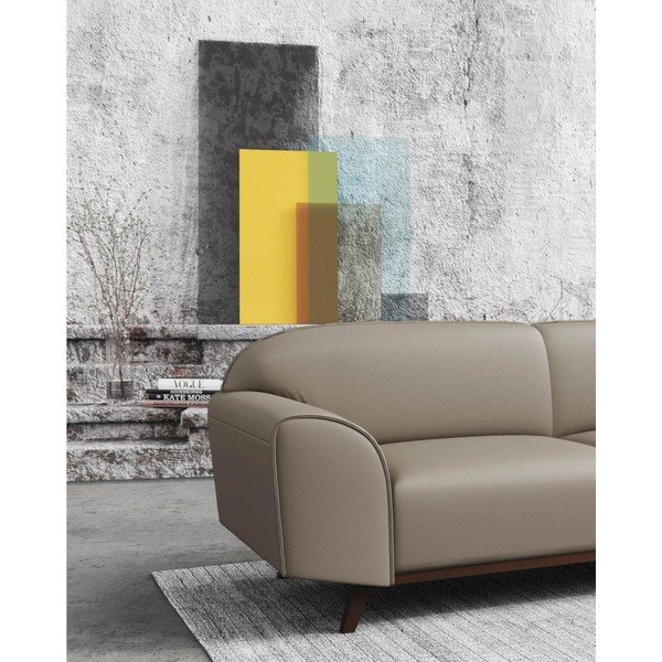 Divano in pelle marrone chiaro 193 cm Nesbo - MESONICA-image-4
