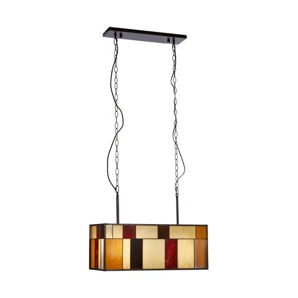 Lampadario in metallo con paralume in vetro Waldorf – Premier Housewares-image-2
