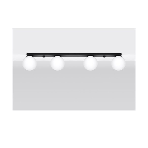 Plafoniera nera con paralume in vetro ø 12 cm Umerta – Sollux-image-2