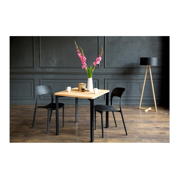 Tavolo da pranzo nero con gambe arrotondate TRIVENTI, 120 x 80 cm Triventi - Ragaba-image-2