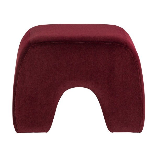 Poggiapiedi burgundy con rivestimento in velluto Lucen – WOOOD