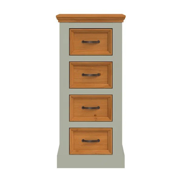 Credenza verde/colore naturale chiaro in pino massiccio 45x100x40 cm Selma – Støraa