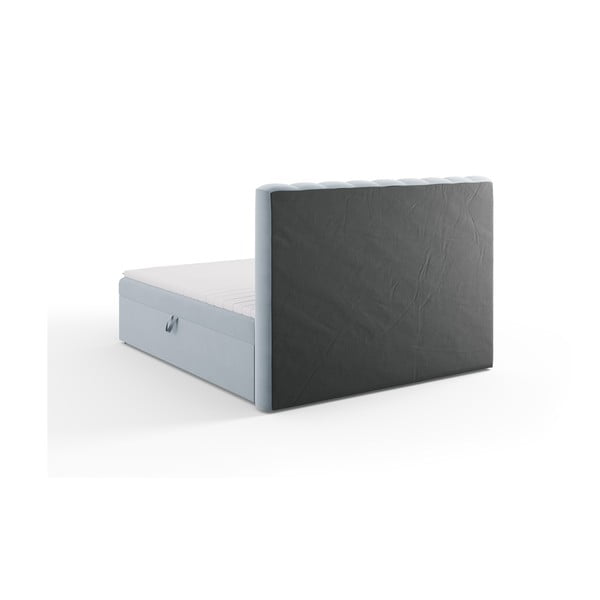 Letto boxspring azzurro con contenitore 180x200 cm Gina - Milo Casa-image-4