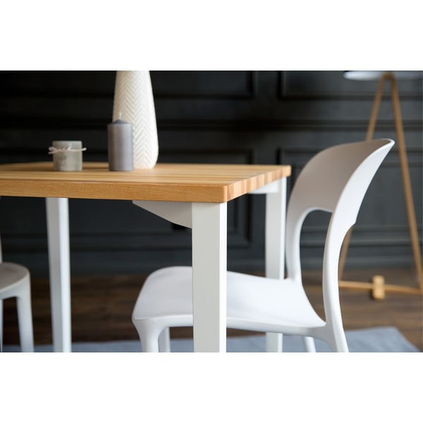 Tavolo da pranzo bianco TRIVENTI, 80 x 80 cm - Ragaba-image-1