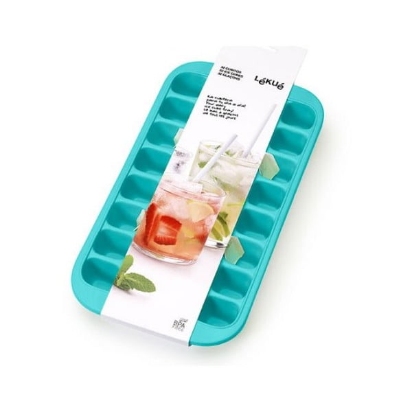 Stampo per ghiaccio in silicone turchese, 32 cubetti Industrial - Lékué-image-1
