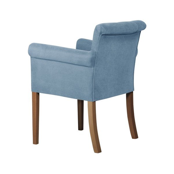 Sedia azzurra con gambe in legno di faggio marrone scuro Flacon - Ted Lapidus Maison-image-3