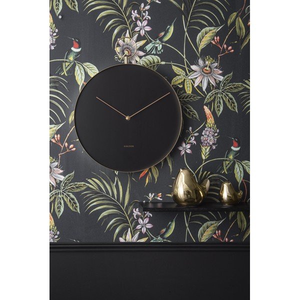 Orologio da parete in metallo nero, ø 34 cm Hook - Karlsson-image-1