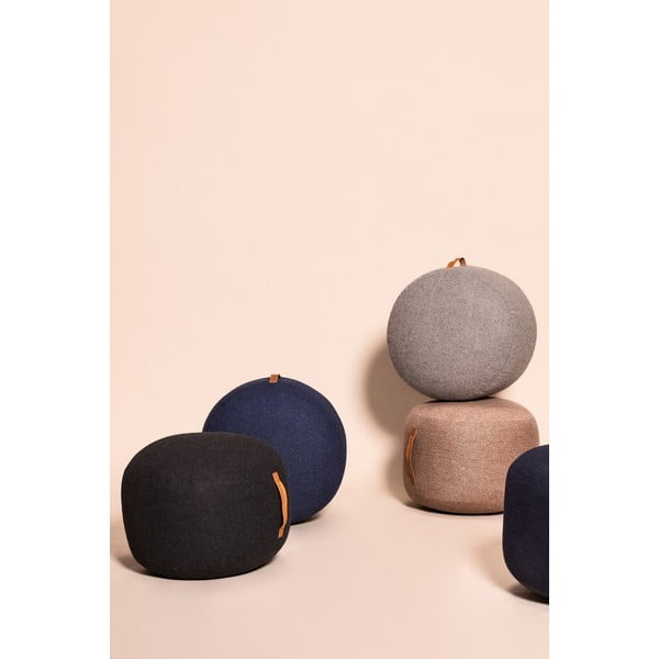 Pouf Zerio marrone chiaro, ø 50 cm Mochi - Hübsch-image-4