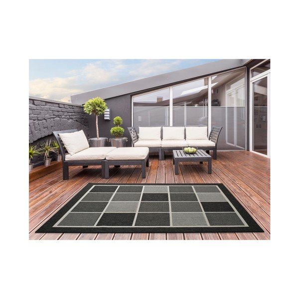 Tappeto da esterno nero e grigio , 120 x 170 cm Nicol Squares - Universal-image-2