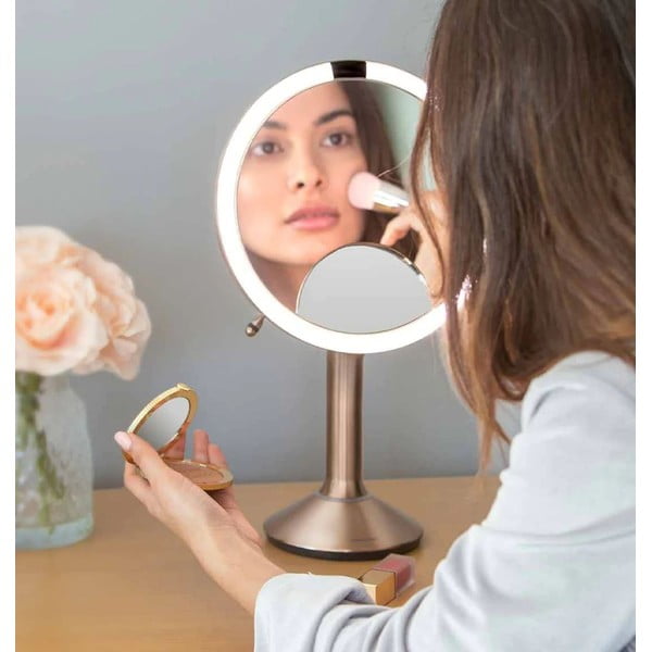 Specchio per make-up con illuminazione/con ingrandimento (5x) ø 20 cm Sensor Trio – simplehuman-image-1