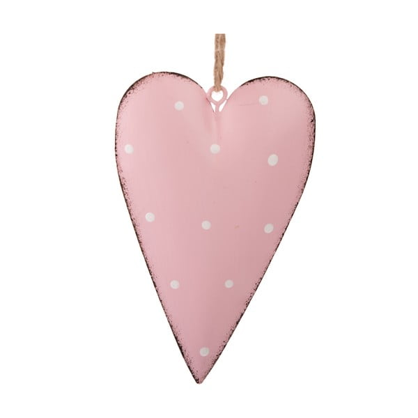 Set di 3 decorazioni da appendere in metallo rosa Dotty Heart - Dakls
