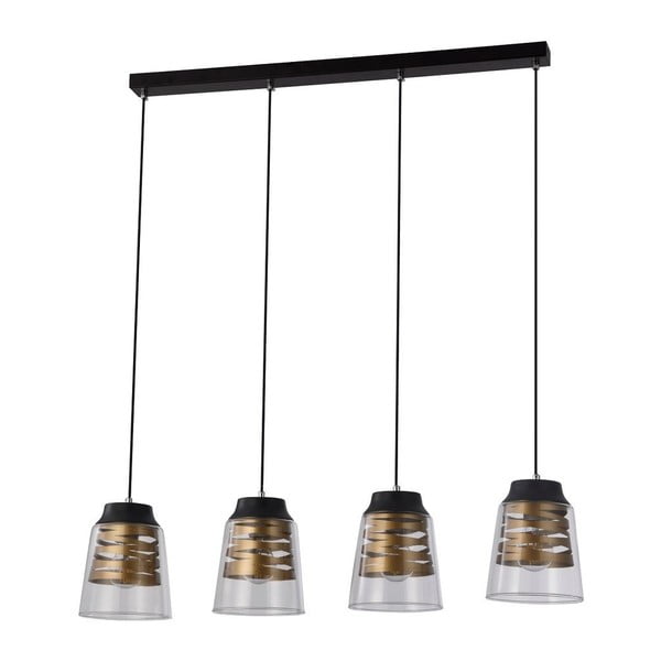 Lampada a sospensione nera con paralume in vetro 15,5x84 cm Fresno - Candellux Lighting