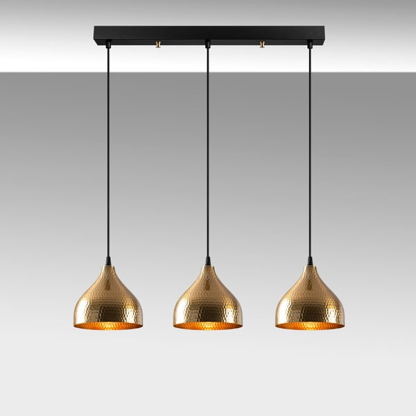 Lampadario dorato con paralume in metallo Tattoo – Opviq lights-image-4