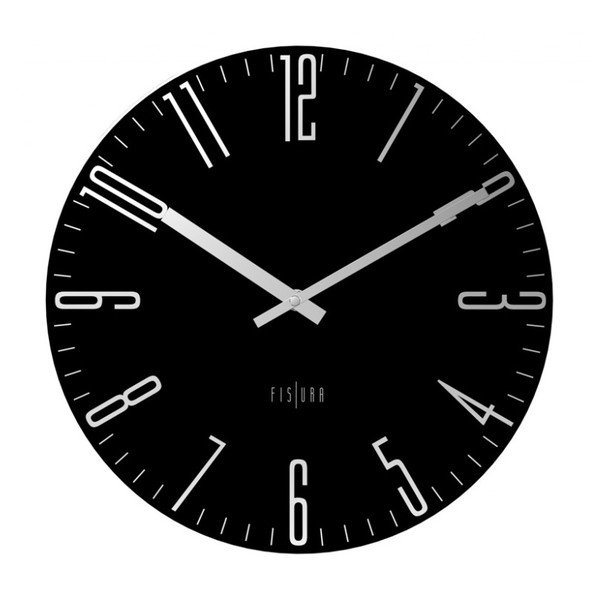 Hodiny Fisura Slim Black, ⌀ 35 cm