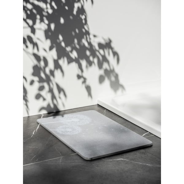 Tappetino da bagno grigio in terra di diatomee 39x60 cm Astera - Wenko-image-1