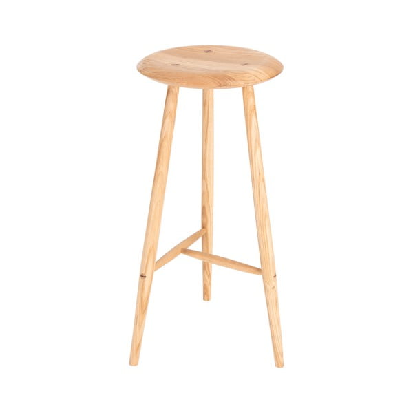 Sedia da bar di colore naturale in rovere massiccio (altezza della seduta 75 cm) Blanc – Gazzda-image-3