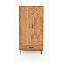 Armadio in legno di quercia di colore naturale 97x196 cm Abies - The Beds